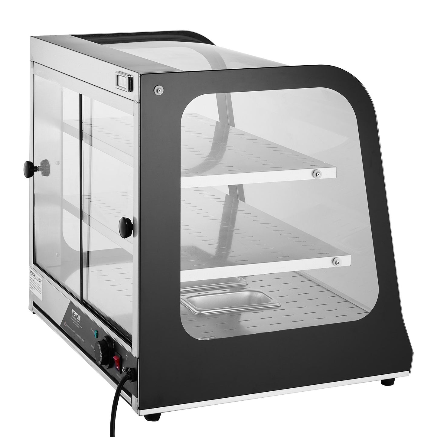 2-stufiger kommerzieller Speisenwärmer, Pizzaschrank mit Zange