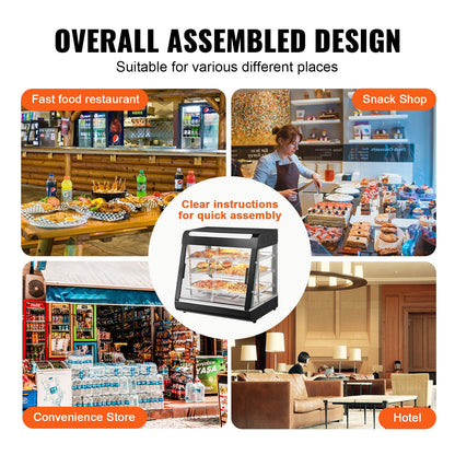 3-stufiger kommerzieller Speisenwärmer-Display-Arbeitsplatten-Pizzaschrank mit Beleuchtung