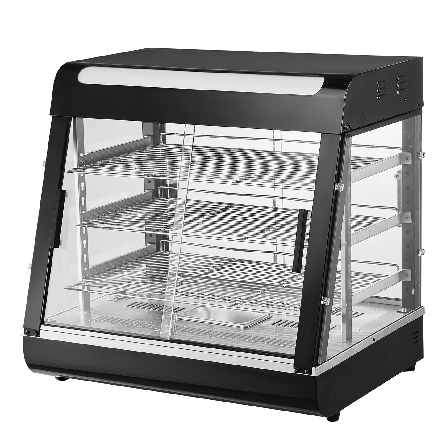 3-stufiger kommerzieller Speisenwärmer-Display-Arbeitsplatten-Pizzaschrank mit Beleuchtung