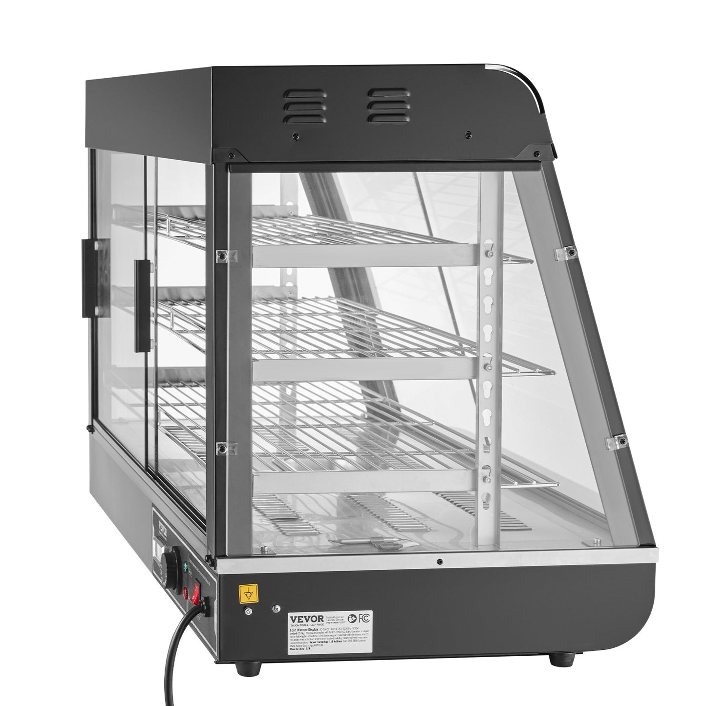 3-stufiger kommerzieller Speisenwärmer-Display-Arbeitsplatten-Pizzaschrank mit Beleuchtung