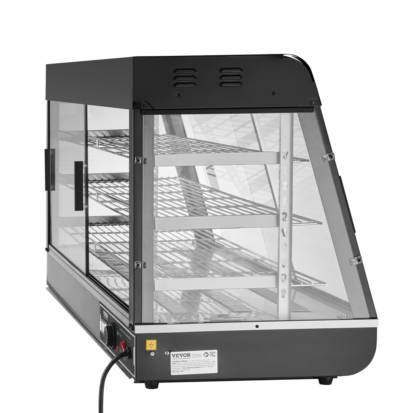 3-stufiger kommerzieller Speisenwärmer-Display-Arbeitsplatten-Pizzaschrank mit Beleuchtung