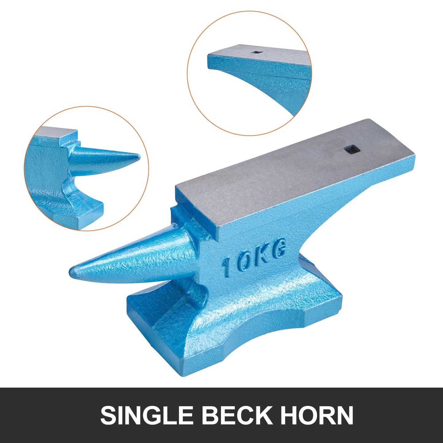 Single Horn Anvil 22Lbs Cast Iron Anvil Blacksmith for Sale Forge Tools and Equipment Anvil Rugged Round Horn Anvil Blacksmith Jewelers Metalsmith Blacksmith Tool