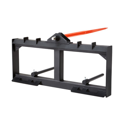 49" höspjut, balspjut 1600lbs lastkapacitet, minilastare traktortillbehör med 2st 17,5" stabilisatorspjut, snabbfäste spikgafflar