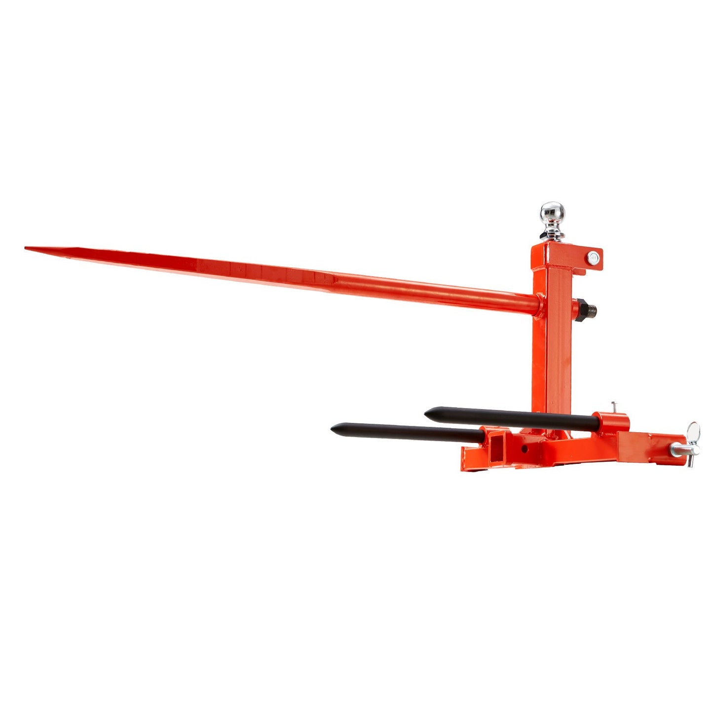 49" Heuspieß, Ballenspieß mit 1600 lbs Tragkraft, Dreipunkt-Traktorbefestigung mit 2 x 17,5" Stabilisierungsspieß, Schnellbefestigungs-Nagelgabeln