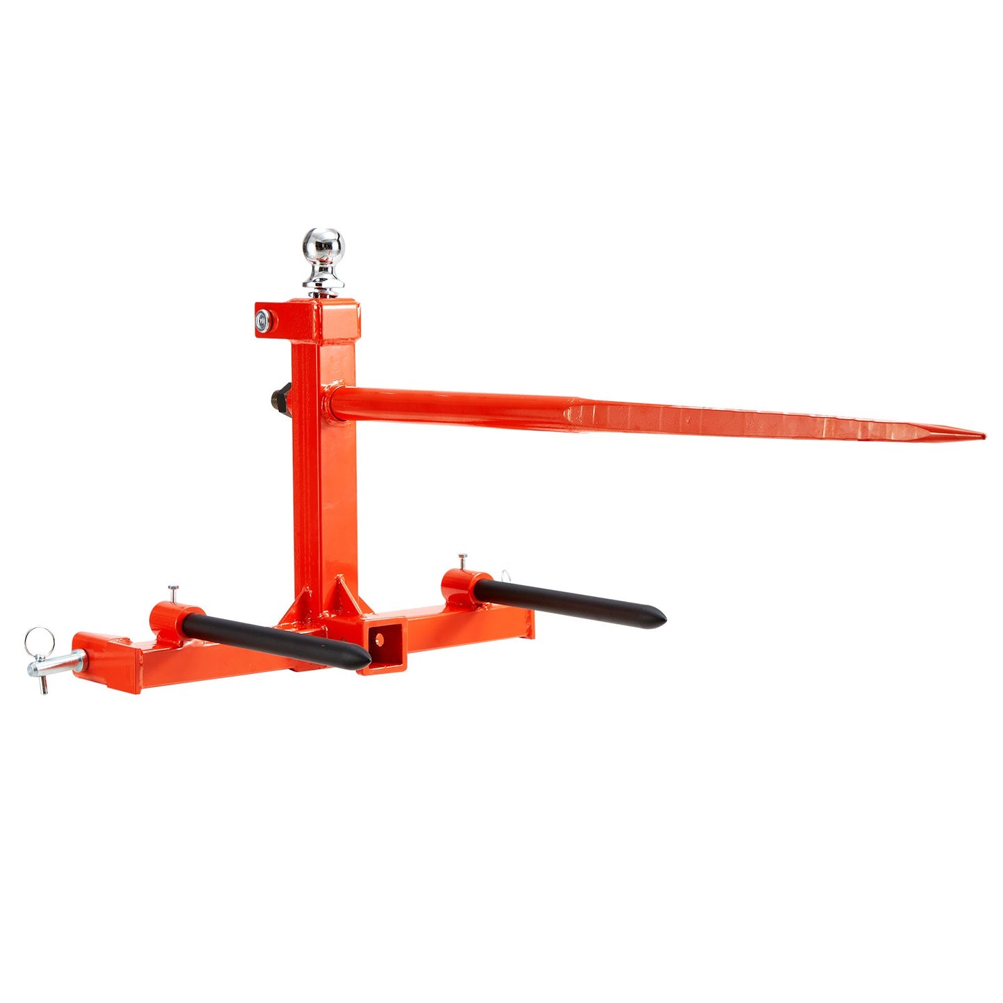 49" Heuspieß, Ballenspieß mit 1600 lbs Tragkraft, Dreipunkt-Traktorbefestigung mit 2 x 17,5" Stabilisierungsspieß, Schnellbefestigungs-Nagelgabeln