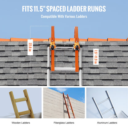 Ladder Roof hook Stabilizer 2-pack with wheel rubber grip T-Bar Steel