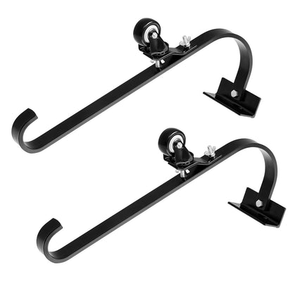 Ladder Roof Hook Stabilizer 2-pack with fixed wheel &amp; swivel steel bar