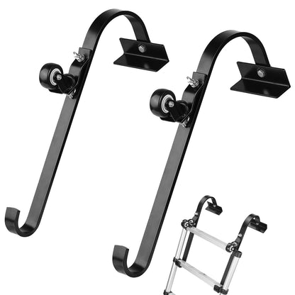 Ladder Roof Hook Stabilizer 2-pack with fixed wheel &amp; swivel steel bar