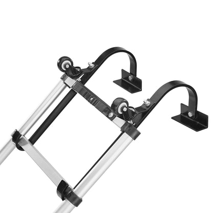 Ladder Roof Hook Stabilizer 2-pack with fixed wheel &amp; swivel steel bar