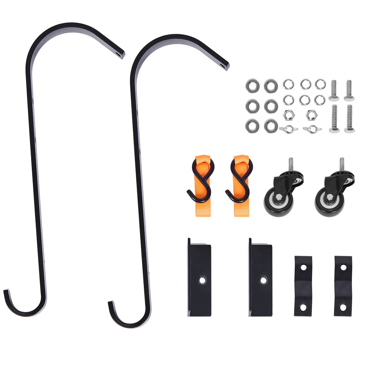 Ladder Roof Hook Stabilizer 2-pack with fixed wheel &amp; swivel steel bar