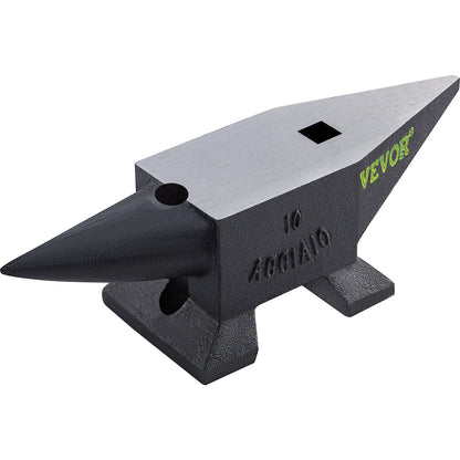 Cast Steel Anvil, 22 lbs (10 kg) Single Horn Anvil with Large Countertop and Stable Base, High Hardness Sturdy Round Horn Anvil Blacksmith, for Bending, Shaping