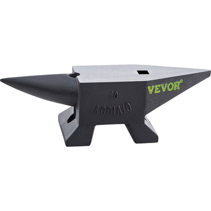 Cast Steel Anvil, 22 lbs (10 kg) Single Horn Anvil with Large Countertop and Stable Base, High Hardness Sturdy Round Horn Anvil Blacksmith, for Bending, Shaping
