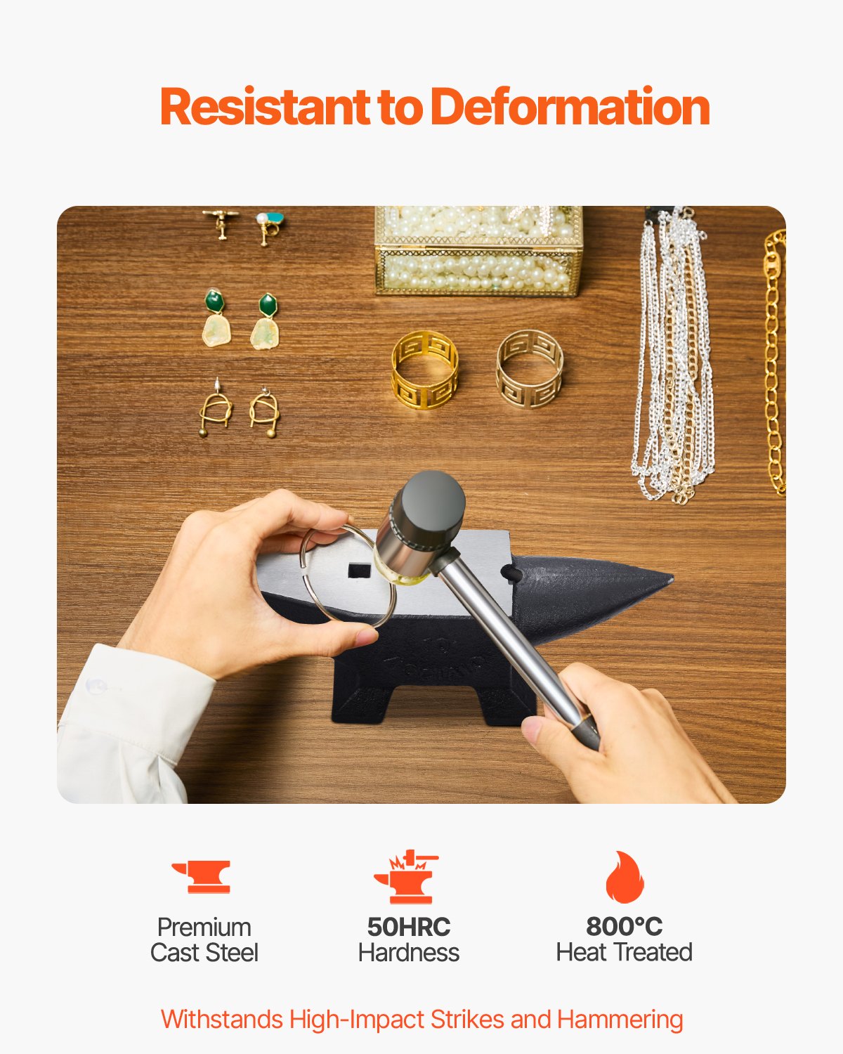 Cast Iron Anvil, 22 Lbs/10kg Single Horn Anvil, with Large Countertop and Stable Base, High Hardness Rugged Round Horn Anvil Blacksmith, for Shaping, Bending