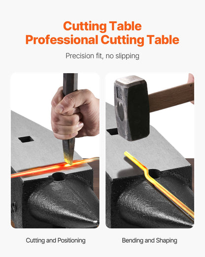 Cast Iron Anvil, 22 Lbs/10kg Single Horn Anvil, with Large Countertop and Stable Base, High Hardness Rugged Round Horn Anvil Blacksmith, for Shaping, Bending