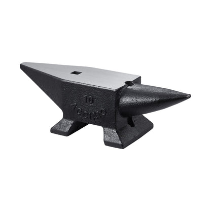 Cast Iron Anvil, 22 Lbs/10kg Single Horn Anvil, with Large Countertop and Stable Base, High Hardness Rugged Round Horn Anvil Blacksmith, for Shaping, Bending