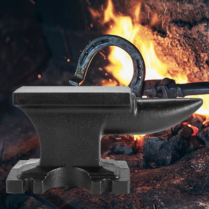 Cast Iron Anvil, 25 Lbs(11kg) Single Horn Anvil with 6.8 x 3.5 inch Countertop and Stable Base, High Hardness Rugged Round Horn Anvil Blacksmith, for Bending, Shaping