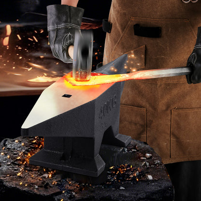 Cast Iron Anvil, 86 Lbs Single Horn Anvil with Large Countertop and Stable Base, High Hardness Rugged Round Horn Anvil Blacksmith, for Bending, Shaping