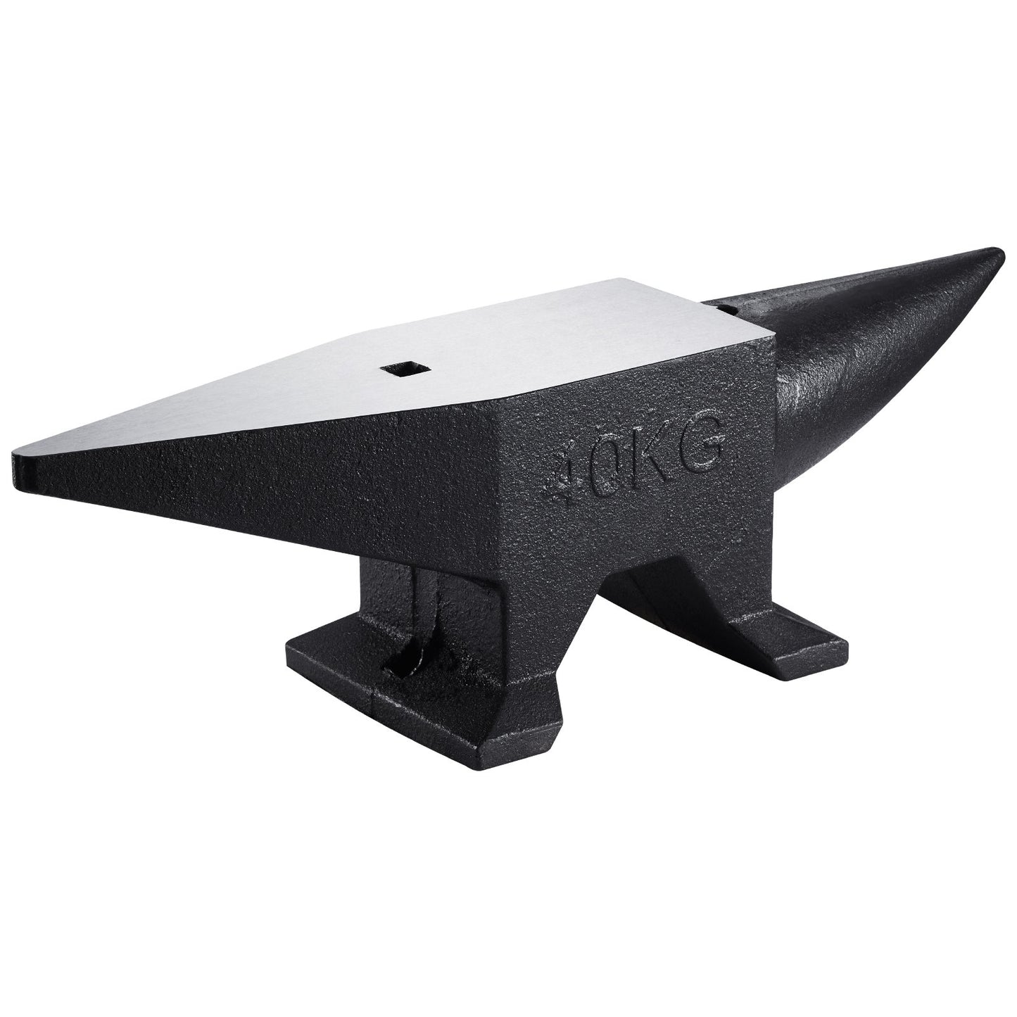 Cast Iron Anvil, 86 Lbs Single Horn Anvil with Large Countertop and Stable Base, High Hardness Rugged Round Horn Anvil Blacksmith, for Bending, Shaping