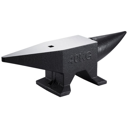 Cast Iron Anvil, 86 Lbs Single Horn Anvil with Large Countertop and Stable Base, High Hardness Rugged Round Horn Anvil Blacksmith, for Bending, Shaping