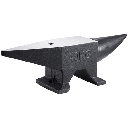 Cast Iron Anvil, 86 Lbs Single Horn Anvil with Large Countertop and Stable Base, High Hardness Rugged Round Horn Anvil Blacksmith, for Bending, Shaping