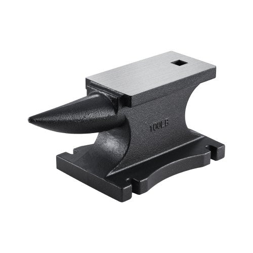 Cast Iron Anvil, 100 Lbs/45kg Single Horn Anvil, with 10.4 x 5 in Countertop and Stable Base, High Hardness Rugged Round Horn Anvil Blacksmith, for Shaping, Bending, Twisting