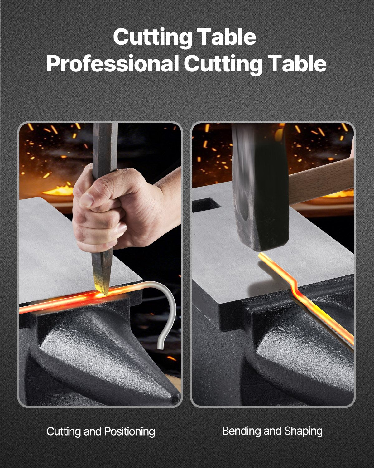 Cast Iron Anvil, 100 Lbs/45kg Single Horn Anvil, with 10.4 x 5 in Countertop and Stable Base, High Hardness Rugged Round Horn Anvil Blacksmith, for Shaping, Bending, Twisting