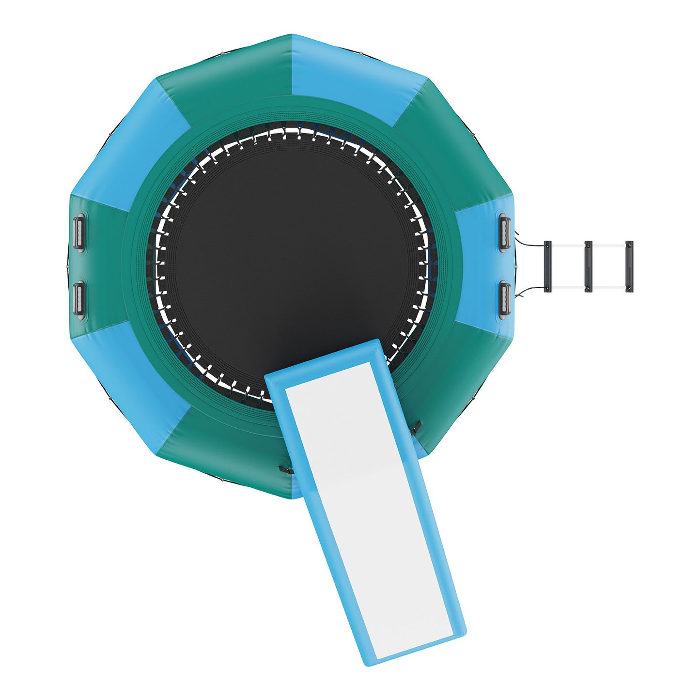 10ft aufblasbares Wassertrampolin Schwimmplattform hüpfen mit Rutsche am Poolsee