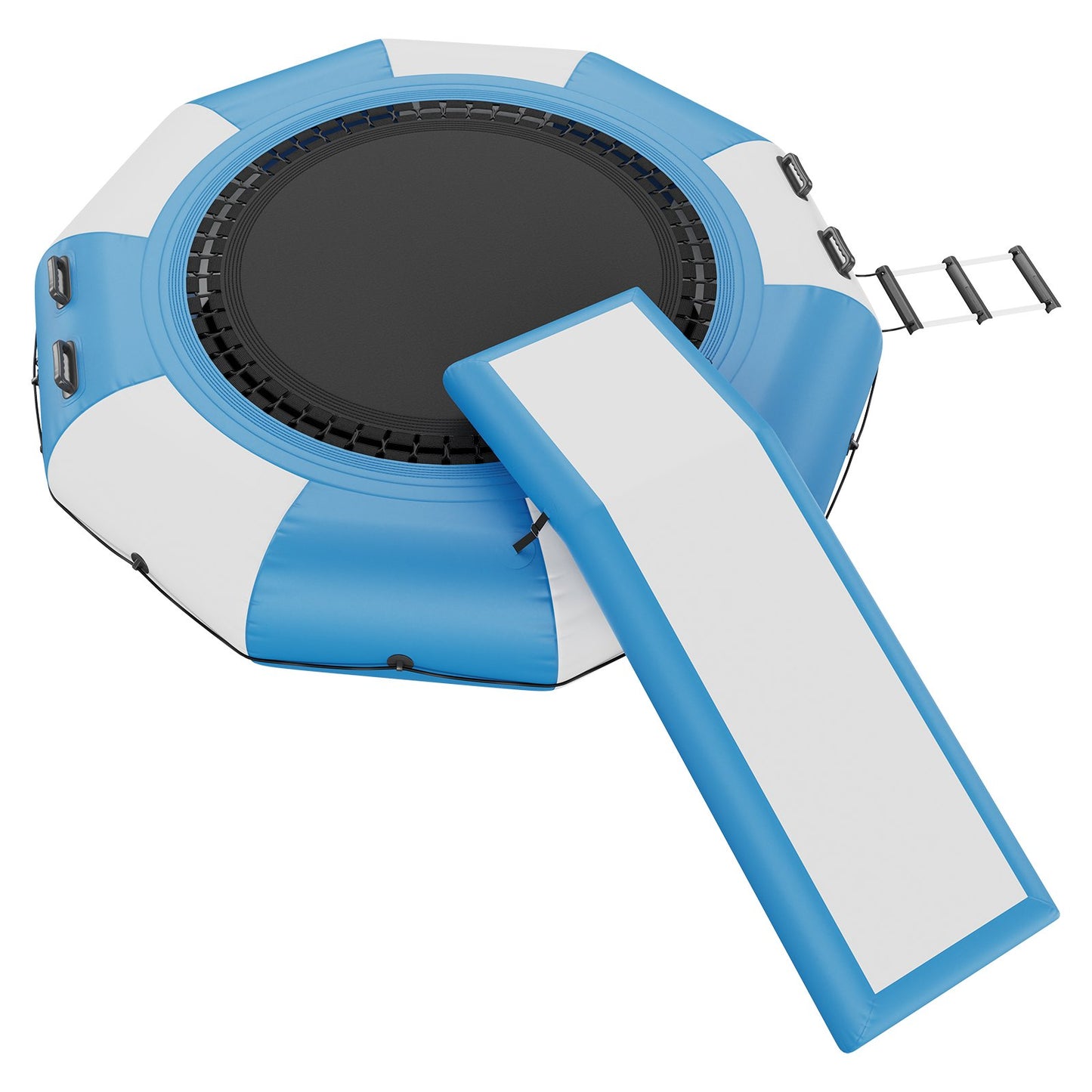 10ft aufblasbares Wassertrampolin Schwimmplattform hüpfen mit Rutsche am Poolsee