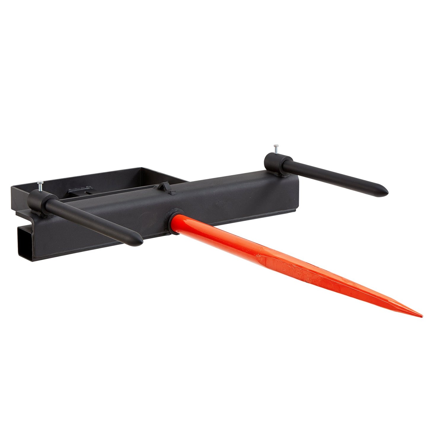 39-Zoll-Heuspieß, Ballenspieß mit 1600 Pfund Tragkraft, Schaufelaufsatz für Kompaktlader mit 2 17,5-Zoll-Stabilisierungsspießchen und 60-Zoll-Kette, Schnellbefestigungs-Nagelgabeln