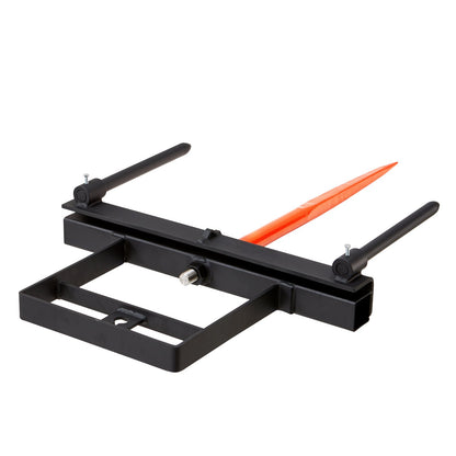 39-Zoll-Heuspieß, Ballenspieß mit 1600 Pfund Tragkraft, Schaufelaufsatz für Kompaktlader mit 2 17,5-Zoll-Stabilisierungsspießchen und 60-Zoll-Kette, Schnellbefestigungs-Nagelgabeln