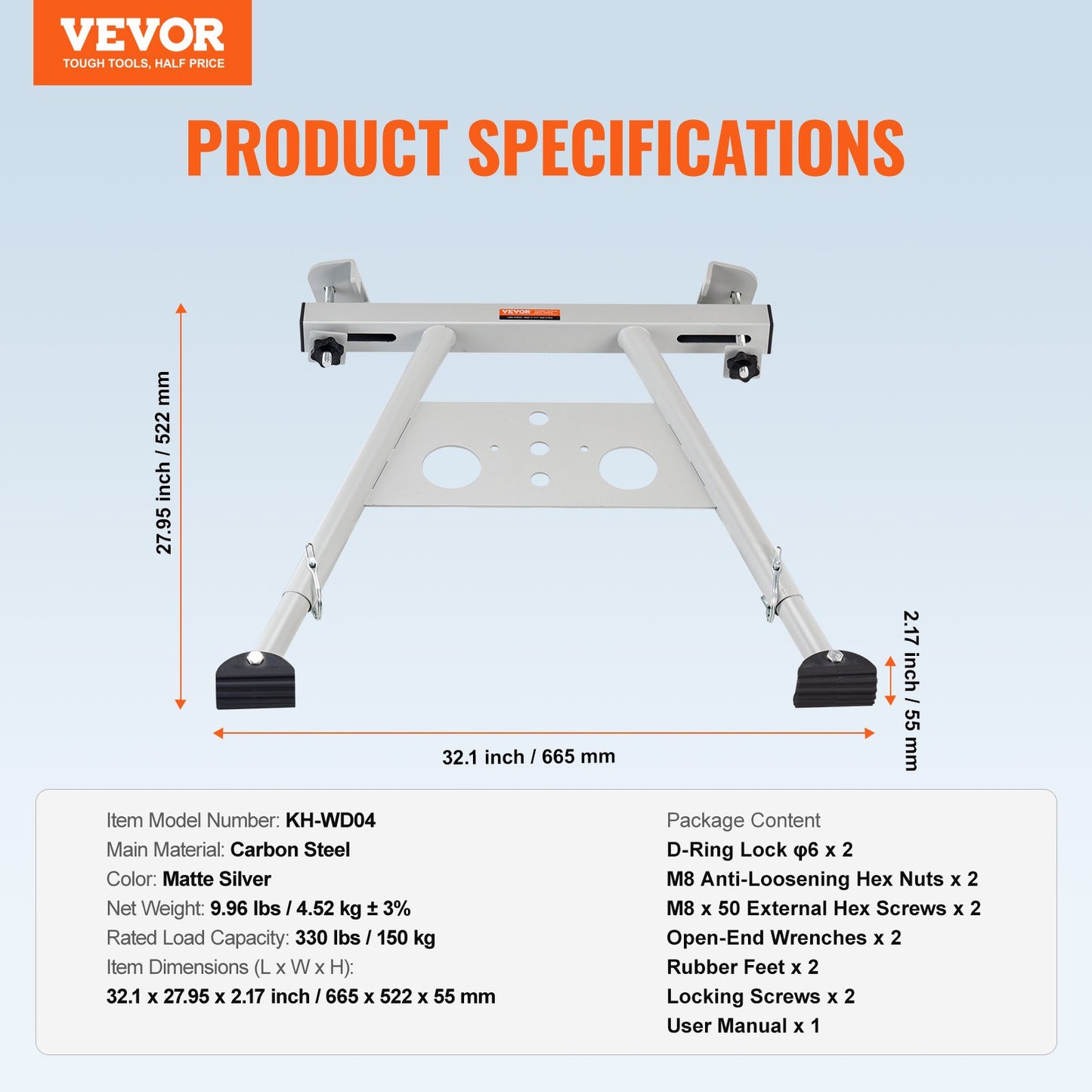 Ladder Stabilizer, Adjustable Feet Extension Ladder Standoff, Heavy Duty Wall Ladder Accessories for Roof Gutter, Easy to Use & Wide Adaptability & Anti-slip Rubber Feet, 330 lbs Weight Rating