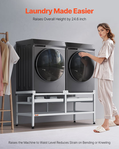 Tvättmaskinsstativ piedestal 48,5x25 tum 590LB med dubbelbricka