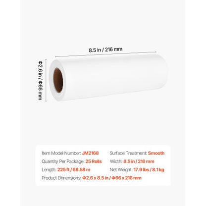Kopfstützen-Papierrollen, 25 Stück, 21,6 x 68,7 m, glattes Einweg-Untersuchungspapier für medizinische Zwecke | EU