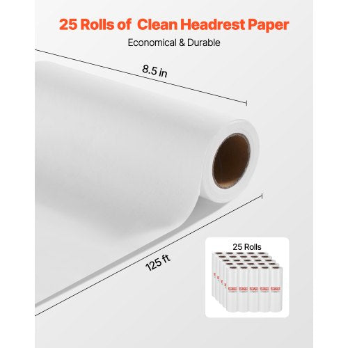 Kopfstützen-Papierrollen, 25 Stück, 21,6 x 38,6 m, Krepppapier für medizinische Untersuchungen, Einwegpapier | EU