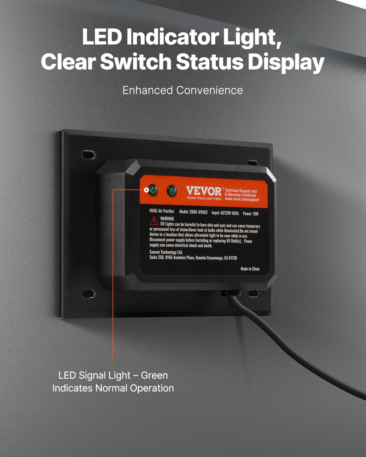 HVAC-Luftreiniger-ganzes Haus 18W 7 Zoll UV-Licht im Kanal für Wechselstrom-System