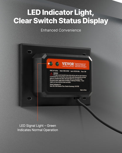 HVAC-Luftreiniger-ganzes Haus 18W 7 Zoll UV-Licht im Kanal für Wechselstrom-System