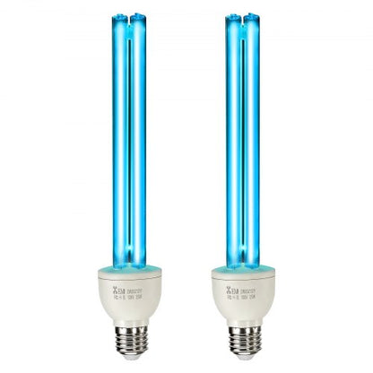 UV Light Bulb, 2 Pack, 25W Replacement Ultraviolet UVC Lamp with Ozone, 253.7 nm + 185 nm Wavelength UVO Light Bulb, E27 Universal, for 400 sqft Living Room, Classroom, Office, Restaurant
