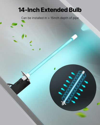 HVAC-Luftreiniger 18W 14 Zoll UV-Licht-Spulenreiniger mit Magnet im Kanal