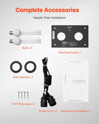 HVAC-Luftreiniger-ganzes Haus 50W 5 Zoll UV-Licht im Kanal für Wechselstrom-System