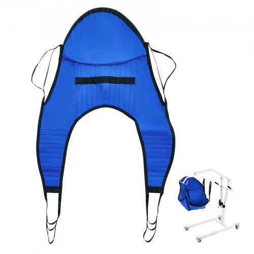 Patient Lift Sling with Head Support- Large Size, Universal Patient Lift Sling, Divided Leg Transfer Sling for Bathing, Patient Lift Medical Sling for Elderly, Disabled, Bedridden, 600LBS