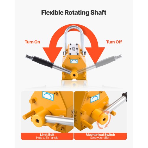 permanentmagnetisk lyftanordning, 1000 kg dragkapacitet, kraftig N42 neodymlyftmagnet med frigöringshandtag och stålkrok, används i verkstadskran och lyftanordning, för lyft av plåt, stål och bräda |  EU
