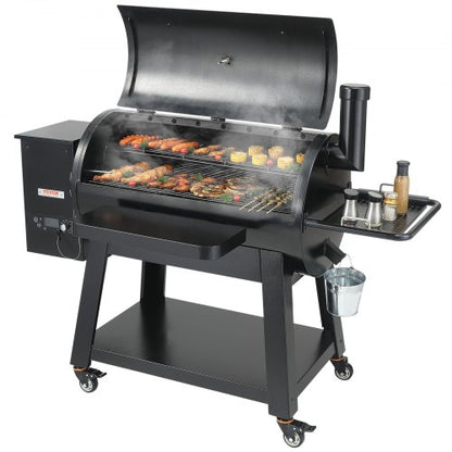 62 inch Portable Charcoal Grill, Propane Gas Grills with Cover and Cart, Heavy Duty Iron BBQ Grill, Mini Tabletop Smoker for Outdoor Cooking, Barbecue Camping, Picnic, Patio, and Backyard, Black