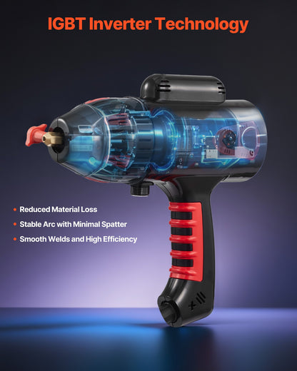 Portable Handheld Welding Machine, 20 - 130A Portable ARC Welder with Stepless Current Adjustment & IGBT Inverter, 115V Handheld Stick Welder Digital Display Fit for 1/16"-1/8" Welding Rods