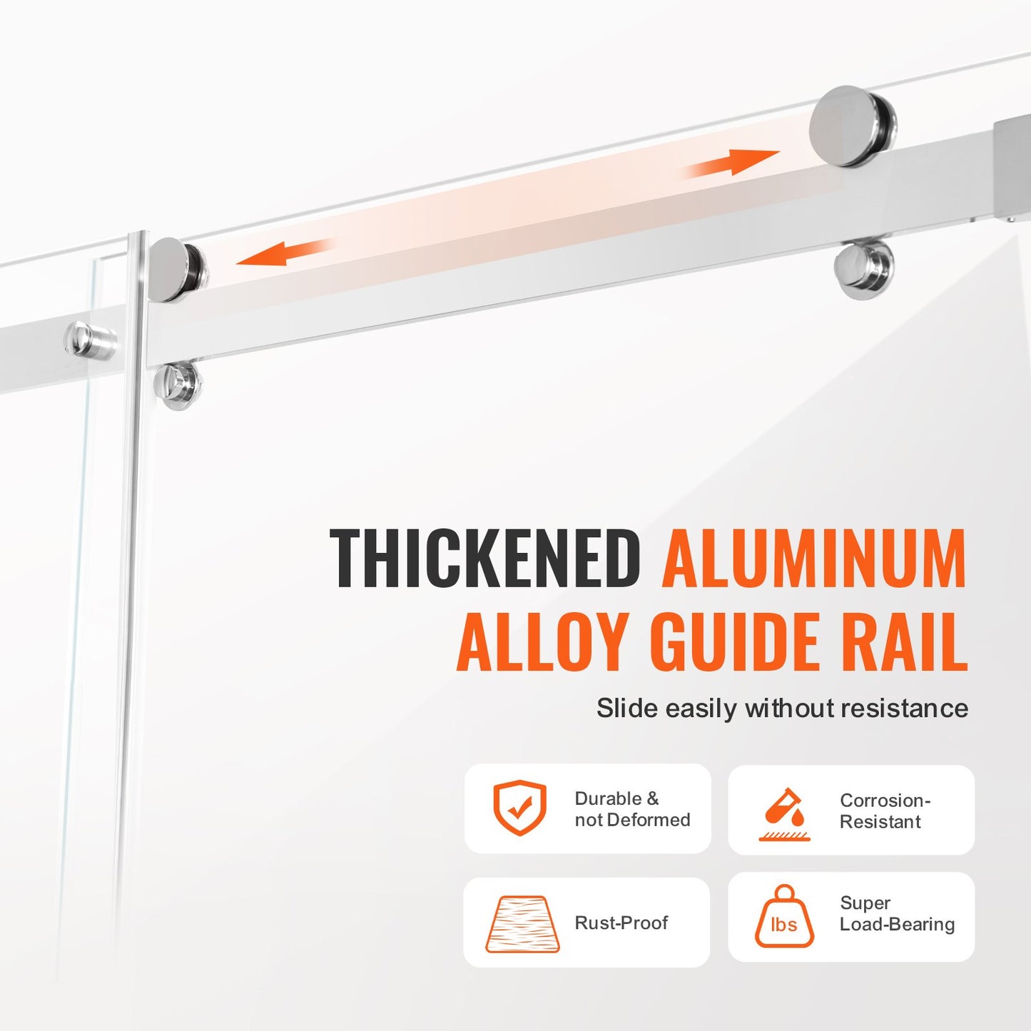 Ramlös duschdörr 58-59" x 75" SGCC härdat glas 5/16" krom