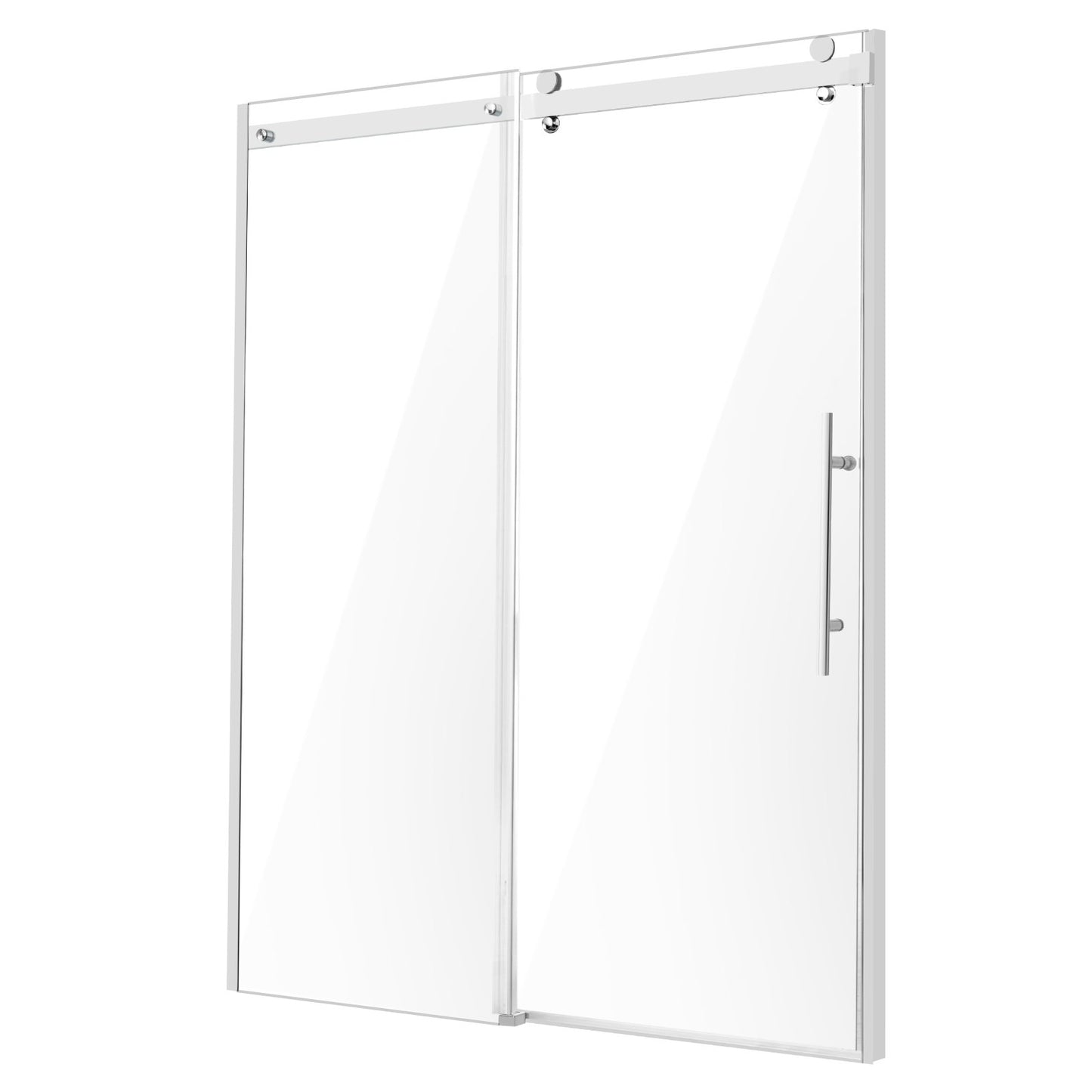 Ramlös duschdörr 58-59" x 75" SGCC härdat glas 5/16" krom
