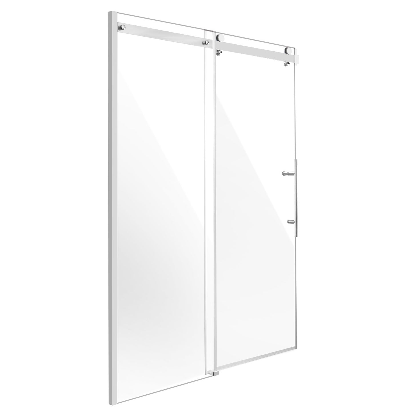Ramlös duschdörr 58-59" x 75" SGCC härdat glas 5/16" krom