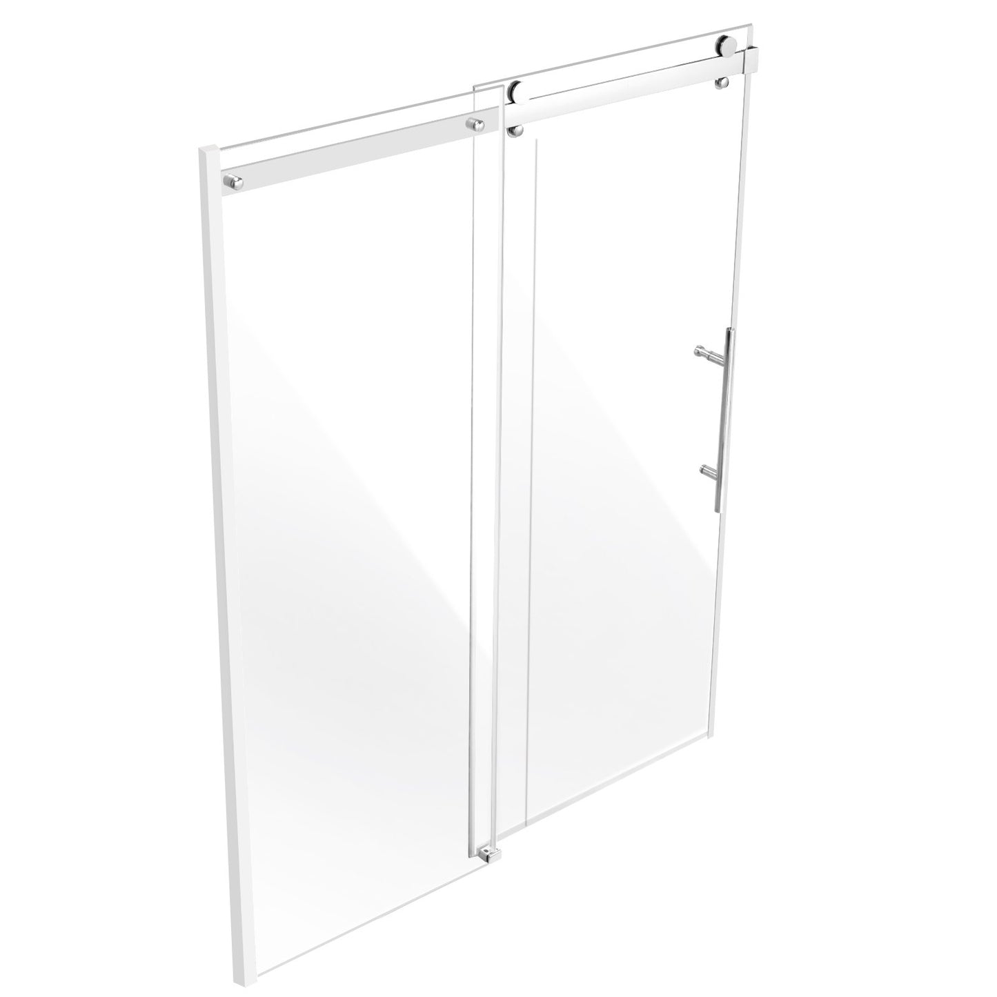 Ramlös duschdörr 58-59" x 75" SGCC härdat glas 5/16" krom