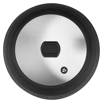 Microwave Splatter Cover & Mat, 10.8" Collapsible Microwave Lid for Food, 500°F Heat-Resistant Silicone & Tempered Glass Splatter Guard for Plate Dish, Multi-Purpose Kitchen Gadget with Handle