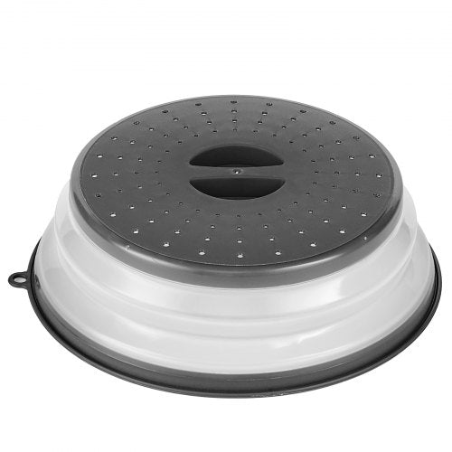 2PCS Microwave Splatter Covers, 10.4" Collapsible Microwave Lid for Food, 300°F Heat-Resistant PP Splatter Guard for Plate Dish, Multi-Use Kitchen Colander Gadget for Washing Fruits Vegetables