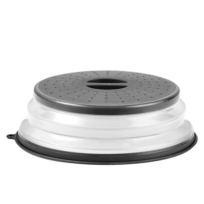 2PCS Microwave Splatter Covers, 10.4" Collapsible Microwave Lid for Food, 300°F Heat-Resistant PP Splatter Guard for Plate Dish, Multi-Use Kitchen Colander Gadget for Washing Fruits Vegetables